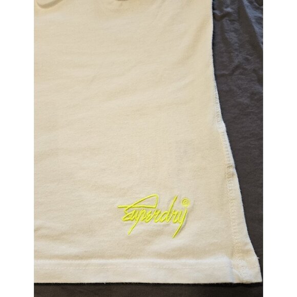 Superdry Men's T-Shirt Size XL Regular White Short sleeve Tee textured Logo - Picture 3 of 10